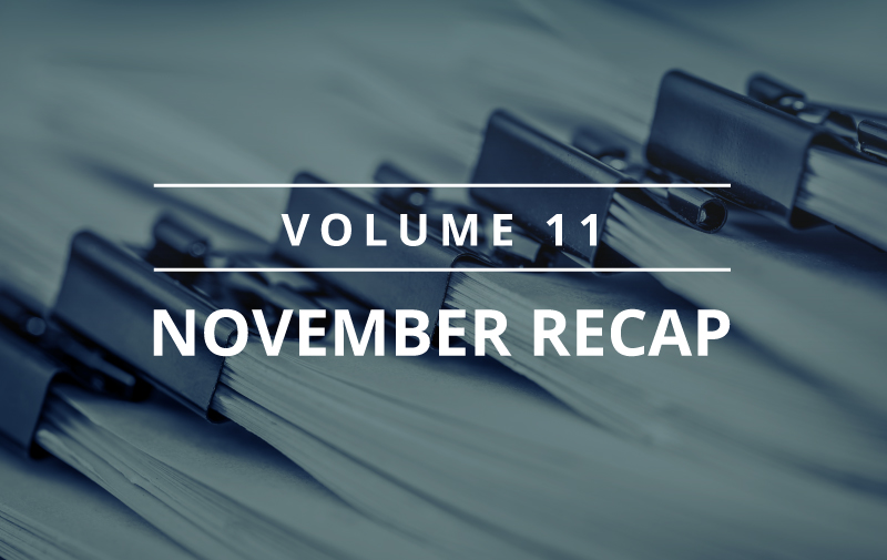 image for Volume 11 – November Recap