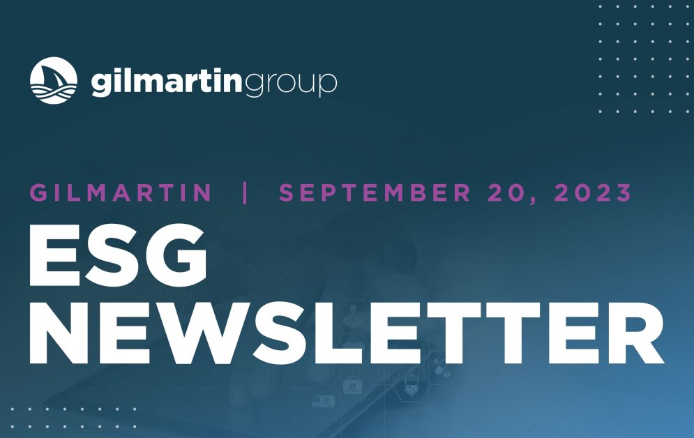 image for Gilmartin ESG Newsletter  |  September 21, 2023